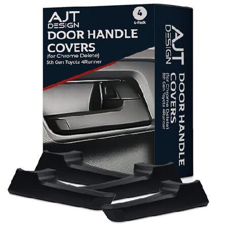 AJT DESIGN 車のドアハンドルカバー 2010年以降 トヨタ 4ランナー(第5世代)用 クロ...