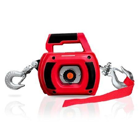 FITHOIST ポータブルドリルウインチ 750ポンド ドリルパワーウインチ 合金鋼ワイヤーロープ...