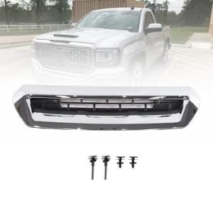 Hood Air Ve-nt For 2017-2019 Sierra 2500 HD 3500 HD (Chrome Black) 並行輸入品｜import-express-net