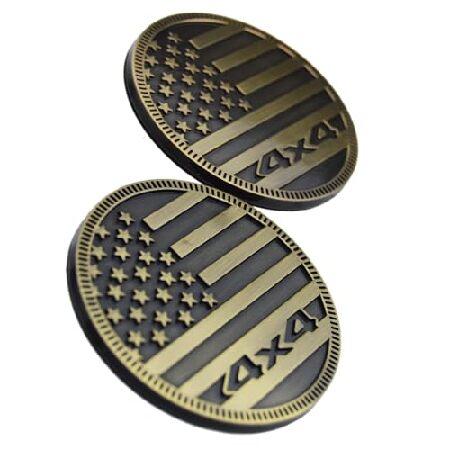 4x4 オフロード ラウンド エンブレム デカール USA アメリカ国旗バッジ ジープ ラングラー ...