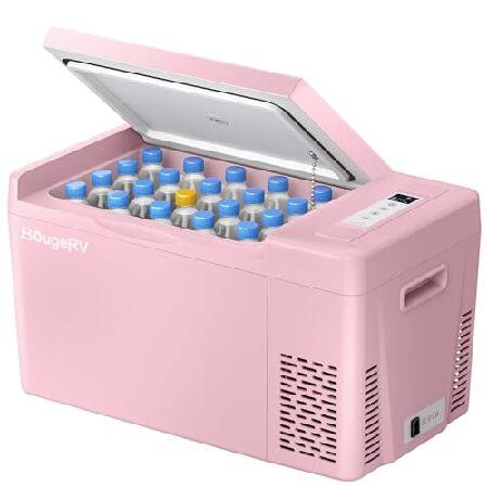 BougeRV Pink 23Quart Portable Refrigerator, 12 Vol...