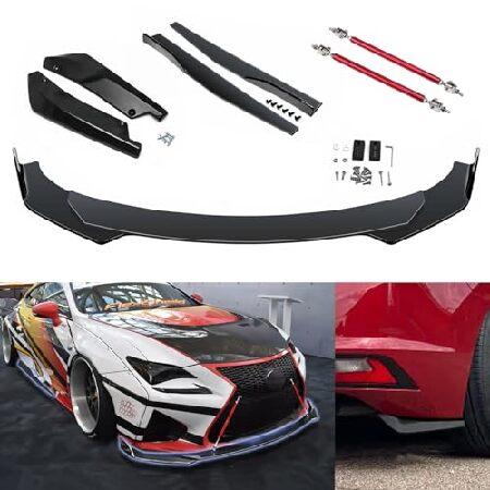 Xotic Tech 9Pcs Front Bumper Lip Chin Spoiler + Si...