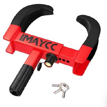 IMAYCC ホイールロック トレーラー ホイールクランプロック レッド-ブラック 輸入品