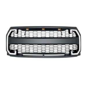 AMERICAN MODIFIED Front Grille Compatible with 2015-17 Ford F150, DRL ＆ Turn Signal, Matte Black 並行輸入品｜import-express-net