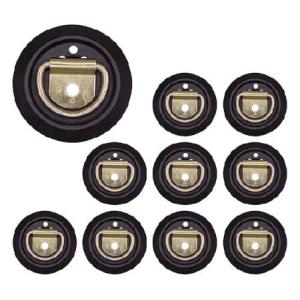 Mytee Products 10 Pack Flush Mount D-Ring Tie-Downs with Plastic Pan Fittings - 1000 Working Load Limit - Recessed D-Ring Tie Down Anchor f 並行輸入品｜import-express-net