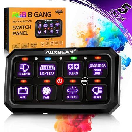 Auxbeam 8ギャングスイッチパネル RB80 XL RGB 5インチ 大型補助スイッチパネル ...