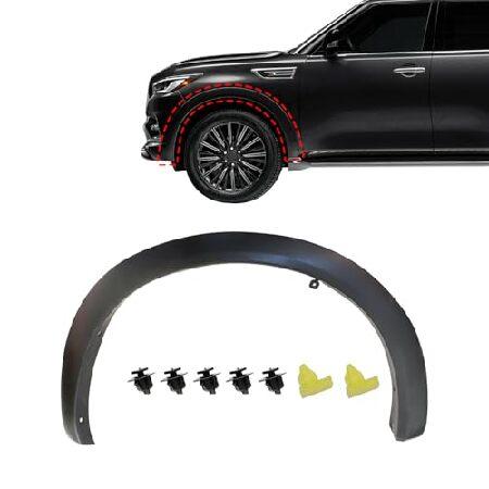 Sekeseauto フロント運転席フェンダーフレアモールディングトリム インフィニティ QX80 ...