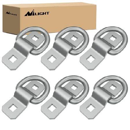 Nilight 6個 3/8インチ Dリング 高耐久 トラック タイダウンアンカー スチール 600...