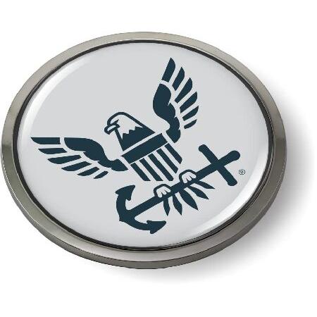 [ ] - アメリカ海軍 イーグルとアンカーカーエンブレム 3D ドーム型バッジステッカー メタルク...