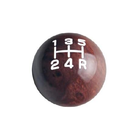 DEWHEL アルミニウム 5速 手動シフトノブ 木製タイプ ホワイト刻印インレイ付き 加重 M12...