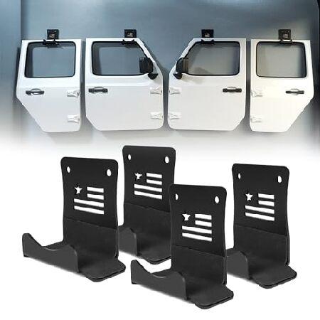 HENGTUAOTO 壁掛け式オフロードドア収納ハンガー、ドアハンガーブラケットフック 4個 195...