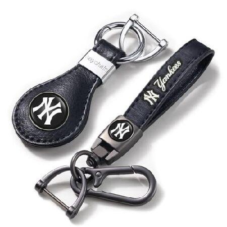 mutlutar 2pcs Yankees Leather Car Keychain Keyring...