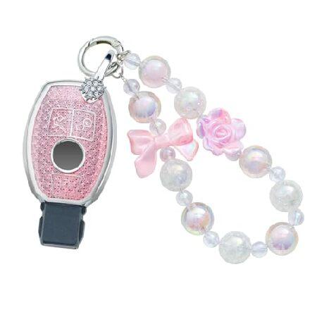Pangpai Pink Key Fob Cover for Mercedes Benz C E S...