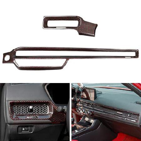 JSWAN Red Black Carbon Fiber Dashboard Cover Wrap ...