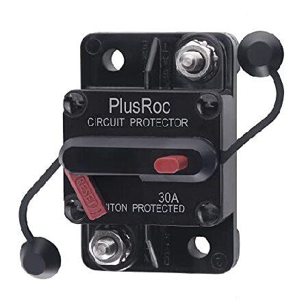 PlusRoc 30A サーキットブレーカー アンプ ブレーカー 手動リセットスイッチ付き マリンボ...
