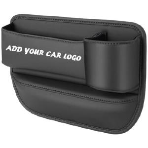 Car Leather Cup Holder Gap Bag with Logo, Seat Gap Storage Box, Adjustable Car Seat Gap Filler Organizer,Personalized Customization Car Sea 並行輸入品｜import-express-net