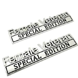 ベテランエディション 2個 女性 車のエンブレム メタル スペシャル デカール 3D 文字 バンパー バッジ トラックステッカー 戦士 兵士 3D ステッカー  並行輸入品｜import-express-net