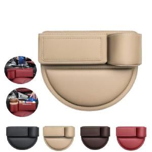 Car Leather Cup Holder Gap Bag,2024 New Seat Gap Storage Box,Adjustable Car Gap Filler,Leather Cup Holder Gap Bag with Cup Holder for Phone 並行輸入品｜import-express-net