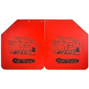 レッドマッドフラップ 24インチ x 30インチ 角度付きセミトラックトレーラー 高耐久 ポリマー 楽しいトラックフェンダー パターン付き 並行輸入品｜import-express-net