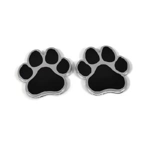 PTDecals 2 PCS Black Chrome Metal Paw Print Car Emblem Decal Badge Dog Paws Footprint Metal Sticker for Auto Motorcycle Computer Home Decor 並行輸入品｜import-express-net