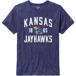 リーグレガシー (League-Legacy) メンズ Tシャツ トップス Kansas Jayhawks Blue Tri-Blend Victory T-Shirt｜import-garage