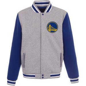 JH デザイン (JH Design) メンズ フリース トップス Golden State Warriors Grey Reversible Fleece Jacket｜import-garage