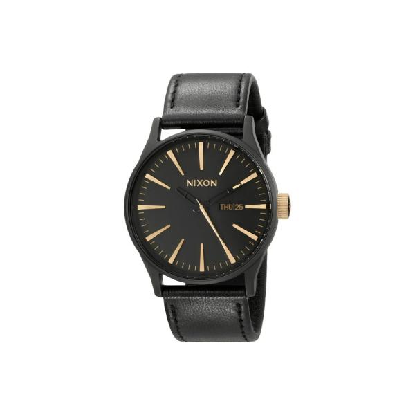 ニクソン (Nixon) メンズ 腕時計 Sentry Leather (Matte Black/G...