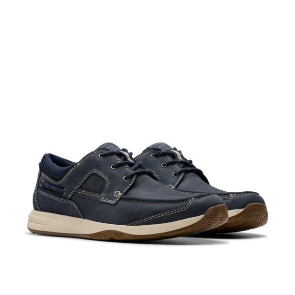 クラークス (Clarks) メンズ スニーカー シューズ・靴 Sailview Lace (Nav...