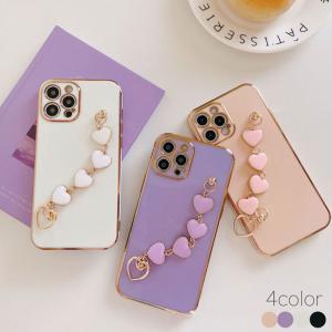iPhone ケース 韓国 流行り iPhone13 iPhone12 mini Pro Max iPhoneSE3 SE2 スマホ 携帯 ケース カバー おしゃれ カメラ レンズ 保護 ハート チェーン