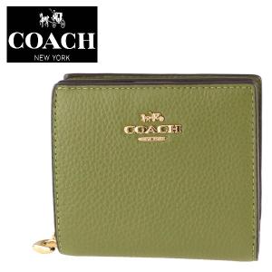 コーチ COACH 財布 二つ折り財布 C2862 IMCCF オリーブ グリーン ペブルド レザー C チャーム スナップ ラウンド ジップ ウォレット アウトレット｜import-shop-aij3