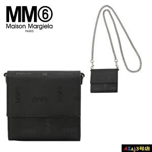 MM6 Maison Margiela (エムエム6メゾンマルジェラ) S54UI0126 P4393 T8013 財布 二つ折り チェーンショルダー付サイフ ナイロン ブラック