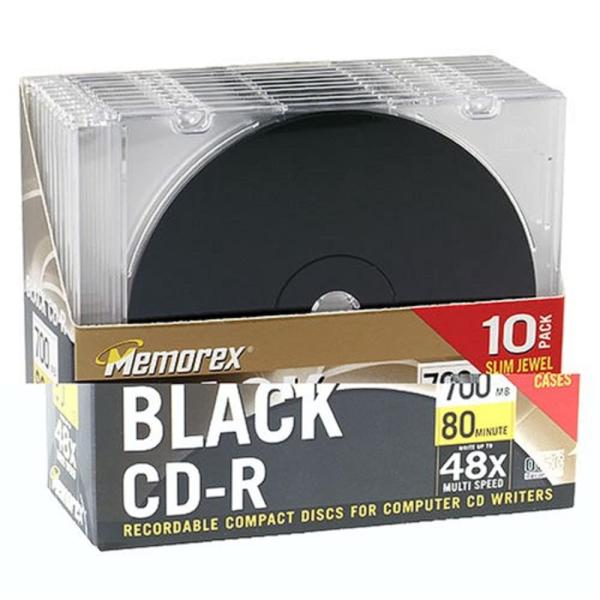 【並行輸入品】10pak Black Slim (Data) Memorex 700MB/80 Mi...