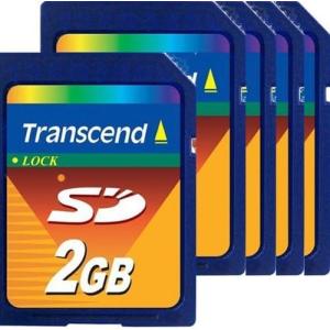 Transcend 2GB SDフラッシュメモリーカード (TS2GSDC) 5パック　並行輸入品｜import-tabaido