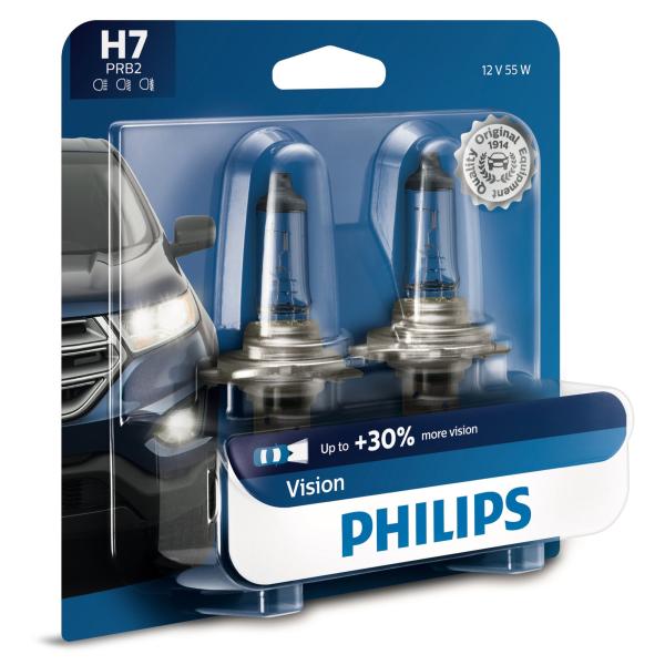 Philips H7 Vision アップグレードヘッドライト電球 最大30%以上の視界 2個 (1...