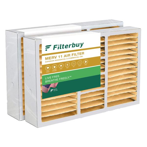 Filterbuy 16x25x5 エアフィルター MERV 11 アレルゲンディフェンス (2パッ...