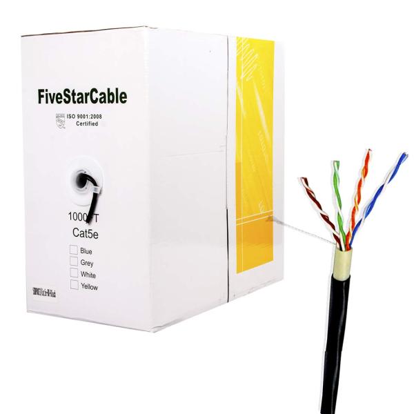 FiveStarCable 1000 Ft. Cat5e 24AWG Direct Burial/U...