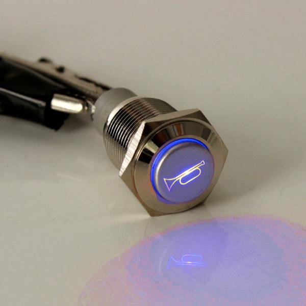 【並行輸入品】ESUPPORT 12V 自動車用 ブルーLEDライト モーメンタリー スピーカー ホ...