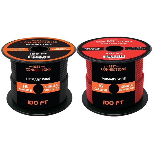 【並行輸入品】16 GAUGE WIRE RED &amp; BLACK POWER GROUND 100 ...