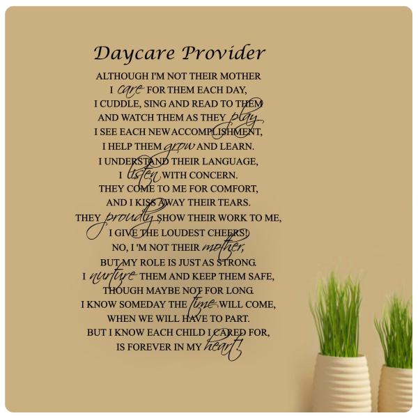 【並行輸入品】36" x 24" Daycare Provider Poem Although I ...