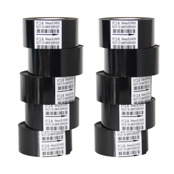 【並行輸入品】Chudeng 10ロール 30mm x 100m ブラック 熱転写リボン樹脂 コーダ...