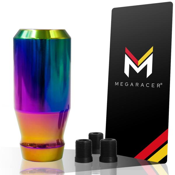 【並行輸入品】Mega Racer Neo クローム レインボー アルミニウム シフトノブ ボタンレ...