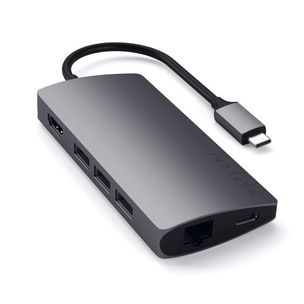 Satechi V2 マルチ USB C ハブ 8 in 1 (スペースグレイ) 4K HDMI(6...