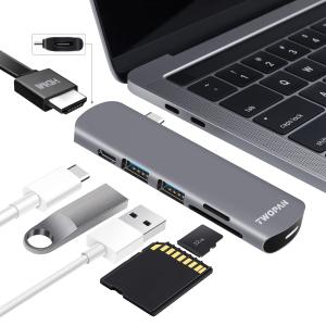 TWOPAN 6イン1 MacBook Pro USB Cハブアダプター USB Type Cハブ マルチポートアダプター 4K  並行輸入品｜import-tabaido