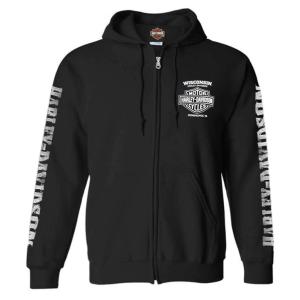 Harley Davidson メンズ ライトニングクレストフルジップフード付きスウェットシャツ ブラック US サイズ: X L 並行輸入品