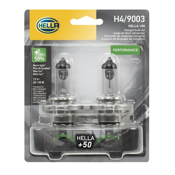 【並行輸入品】HELLA H4P50TB +50 パフォーマンス電球 12V 60/55W 2個 (...