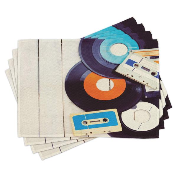Ambesonne Indie Place Mats Set of 4, Gramophone Re...