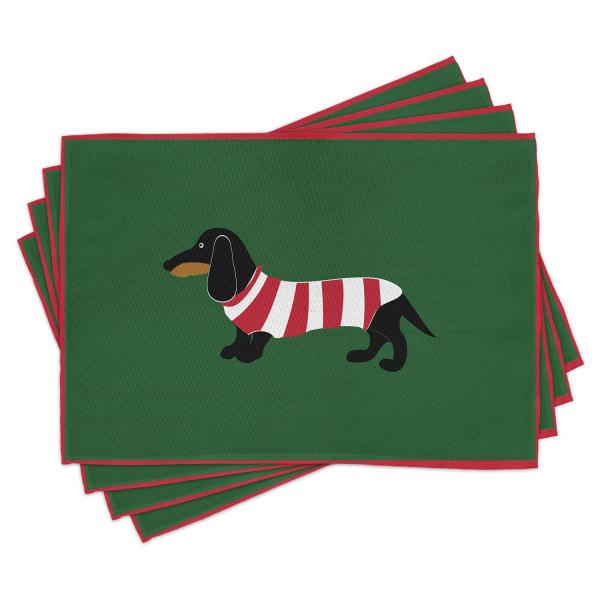 【並行輸入品】Ambesonne Dachshund Place Mats Set of 4, Ab...