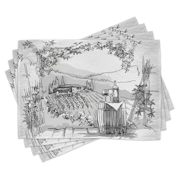 【並行輸入品】Ambesonne Sketchy Place Mats Set of 4, Aeri...