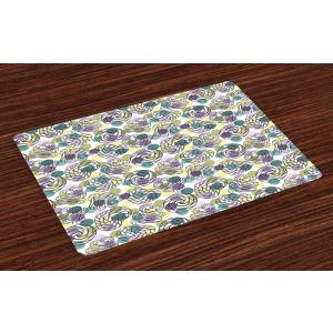 Ambesonne Abstract Place Mats Set of 4, Outline Lollipop Candy S 並行輸入品