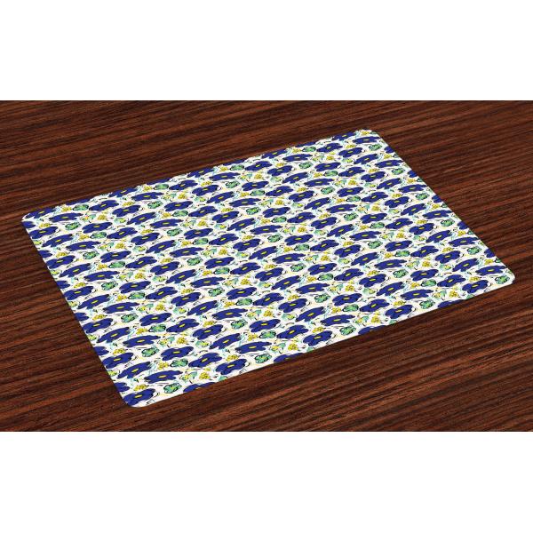 Ambesonne Leaf Place Mats Set of 4, Brush Stroke S...
